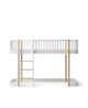 Oliver Furniture Wood Original halvhøj seng 90x200 cm – hvid/eg