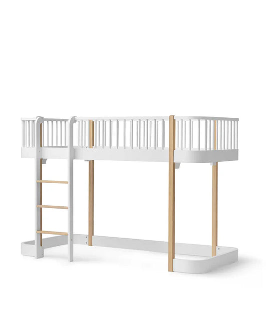 Oliver Furniture Wood Original halvhøj seng 90x200 cm – hvid/eg