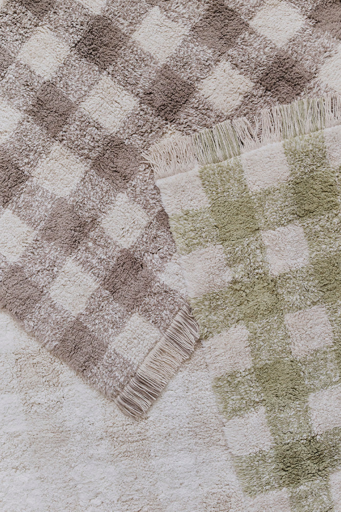 Lorena Canals vaskbart gulvtæppe Vichy Matcha 150 x 180 cm – grøn