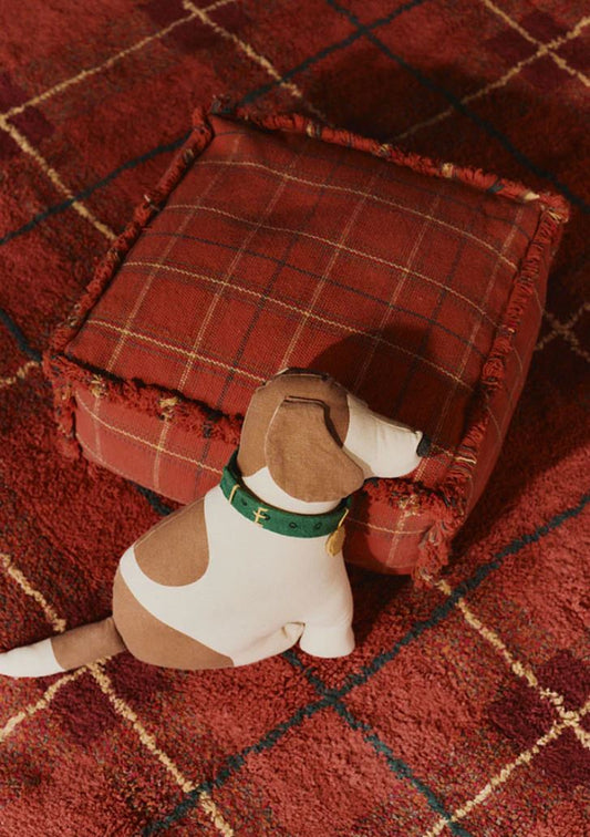 Lorena Canals håndvævet puf – Maple Red