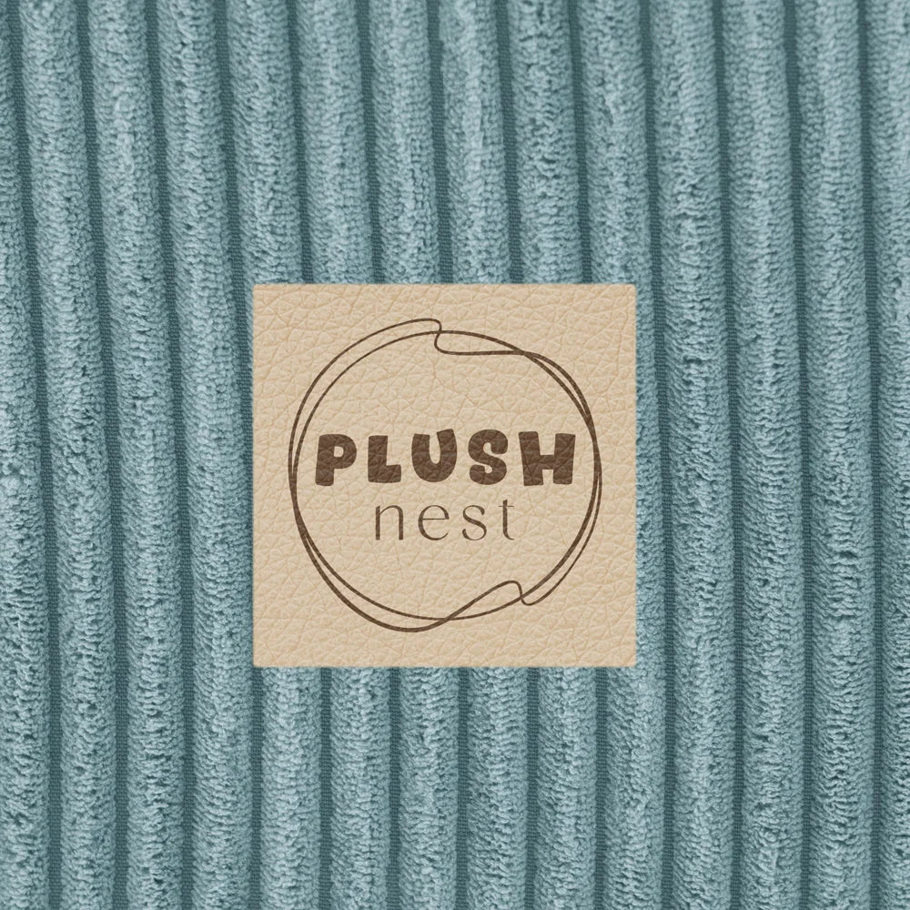 Plush Nest boldbassin uden bolde, rundt, 90x30 cm, blå, premium fløjl