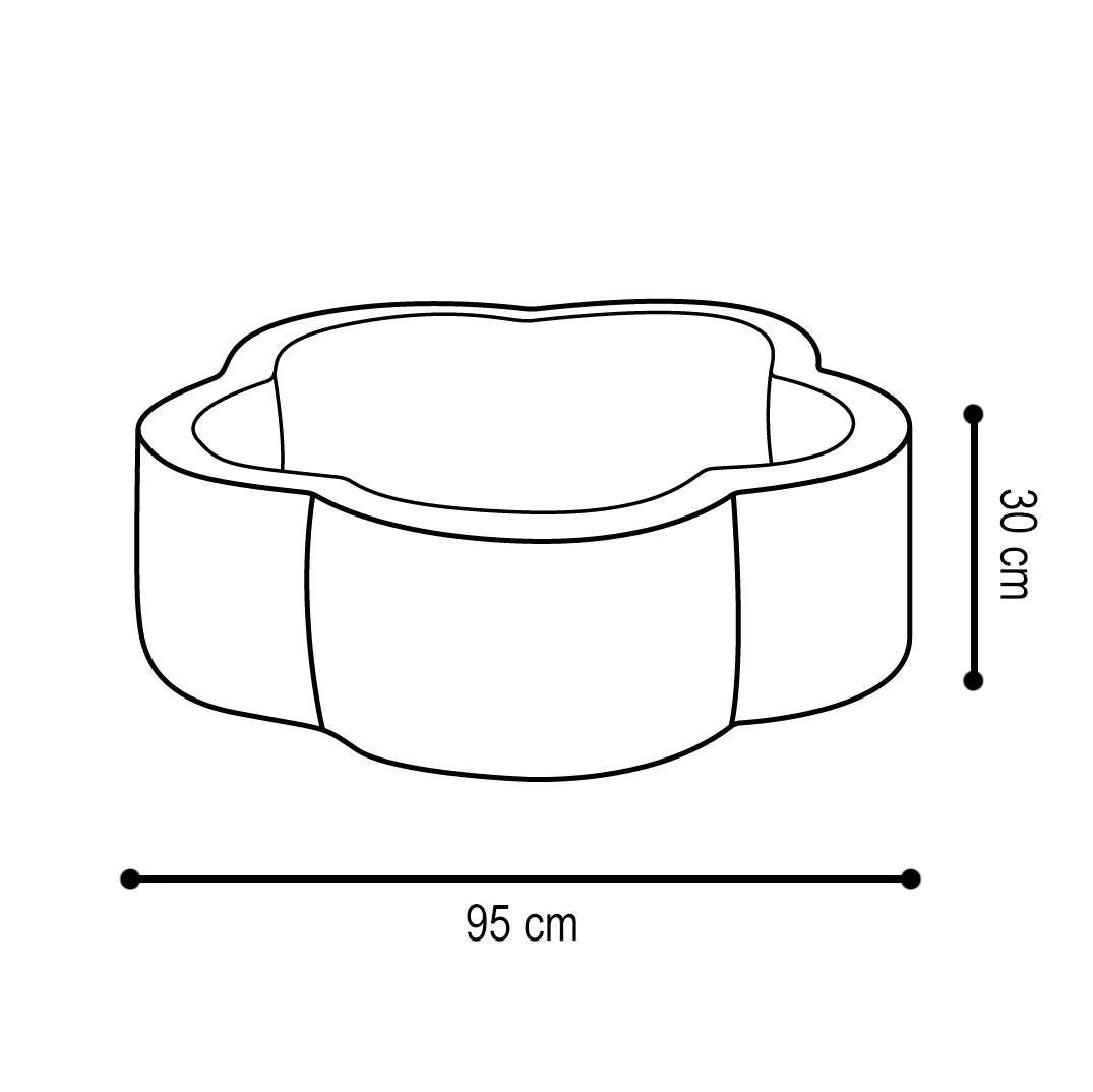 Plush Nest blomsterformet boldbassin uden bolde – 95×30 cm – lyserød fløjl