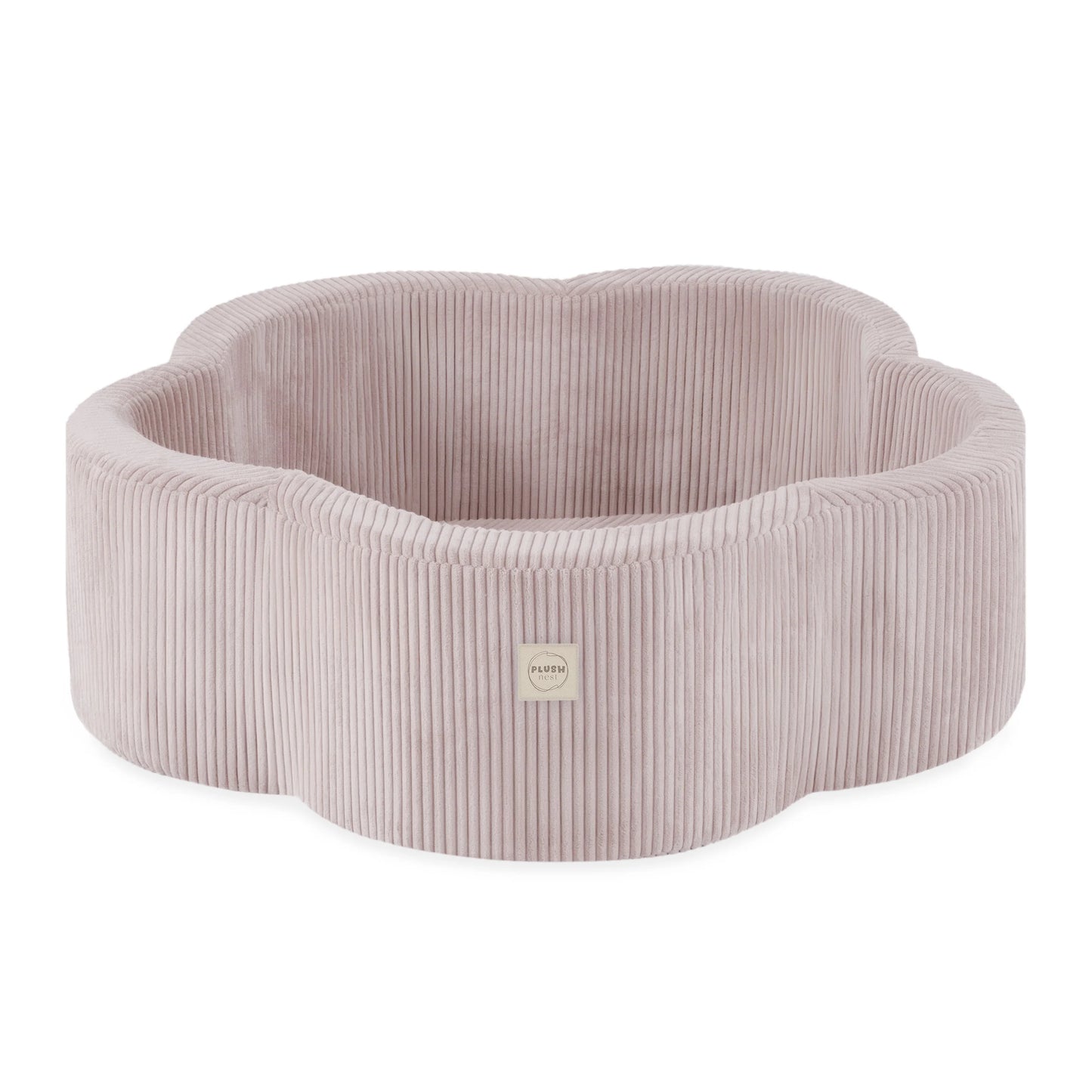 Plush Nest blomsterformet boldbassin uden bolde – 95×30 cm – lyserød fløjl