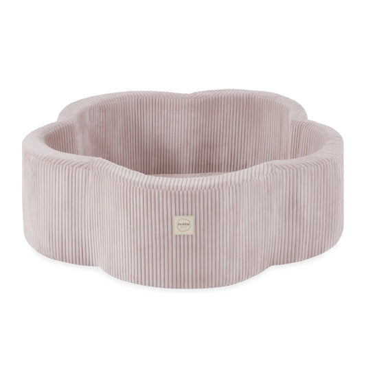 Plush Nest blomsterformet boldbassin uden bolde – 95×30 cm – lyserød fløjl