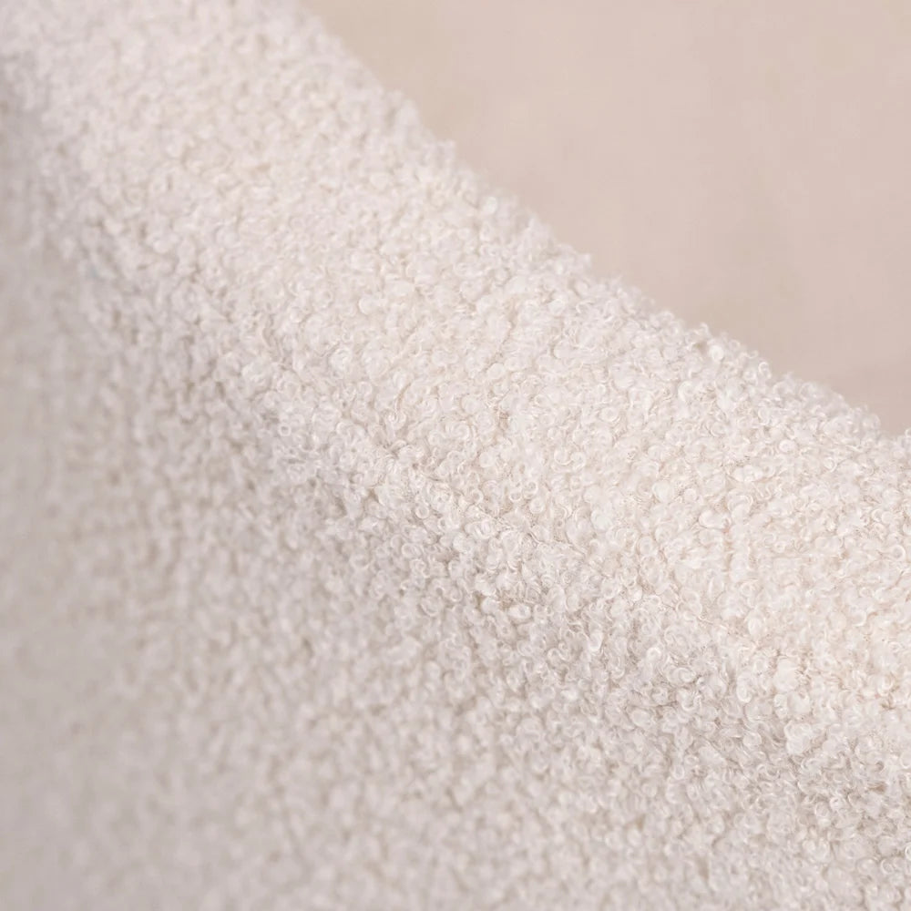 Plush Nest Boldbassin uden bolde, 90x30 cm, Rund, Cremefarvet Lammeskindslook
