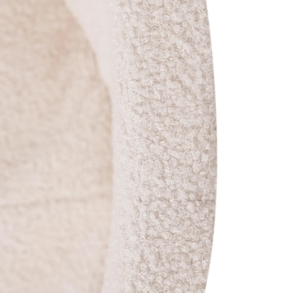 Plush Nest Boldbassin uden bolde, 90x30 cm, Rund, Cremefarvet Lammeskindslook