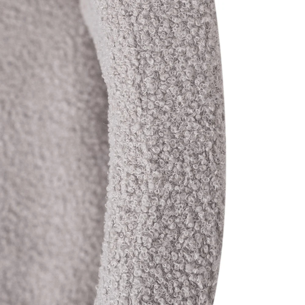 Plush Nest Boldbassin uden bolde, 90x30 cm, Rund, Grå Lammeskindslook