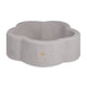 Plush Nest blomsterformet boldbassin uden bolde, 95x30 cm, grå lammeskindslook