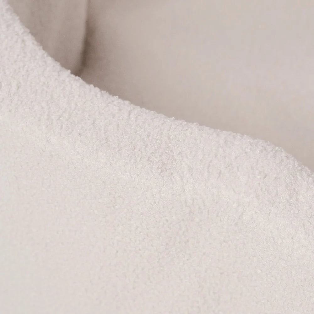 Plush Nest blomsterformet boldbassin uden bolde, 95x30 cm, creme lammeskindslook