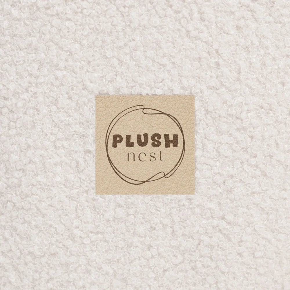 Plush Nest blomsterformet boldbassin uden bolde, 95x30 cm, creme lammeskindslook