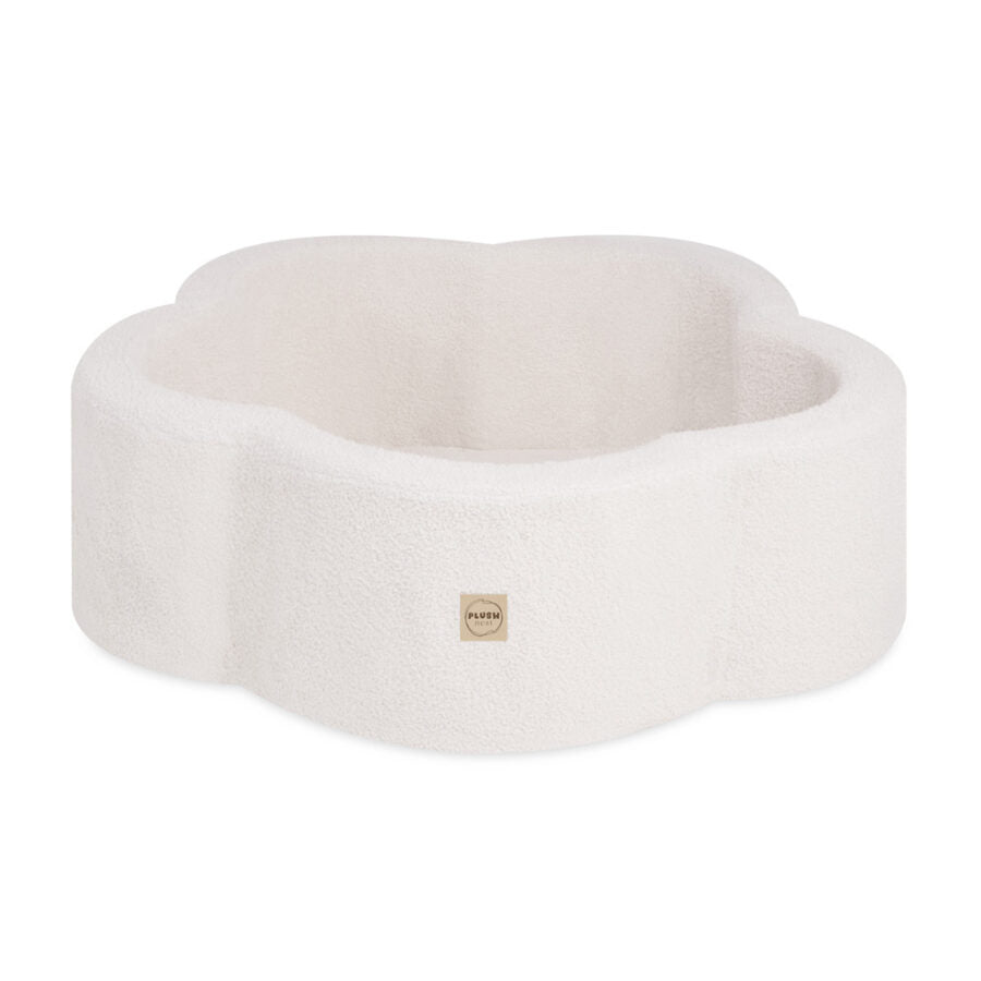 Plush Nest blomsterformet boldbassin uden bolde – 95×30 cm - creme