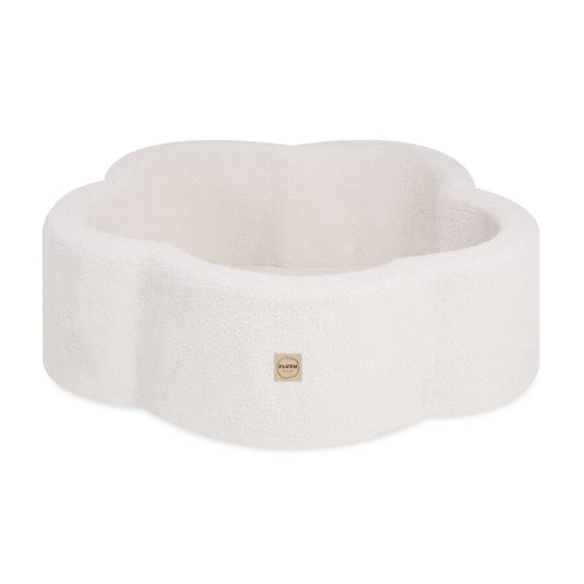Plush Nest blomsterformet boldbassin uden bolde – 95×30 cm - creme