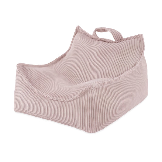 Plush Nest sækkestol Puffy Square – 77x67x50 cm, lyserød fløjl