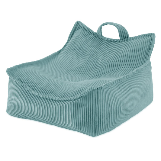 Plush Nest sækkestol Puffy Square – 77x67x50 cm, blå fløjl