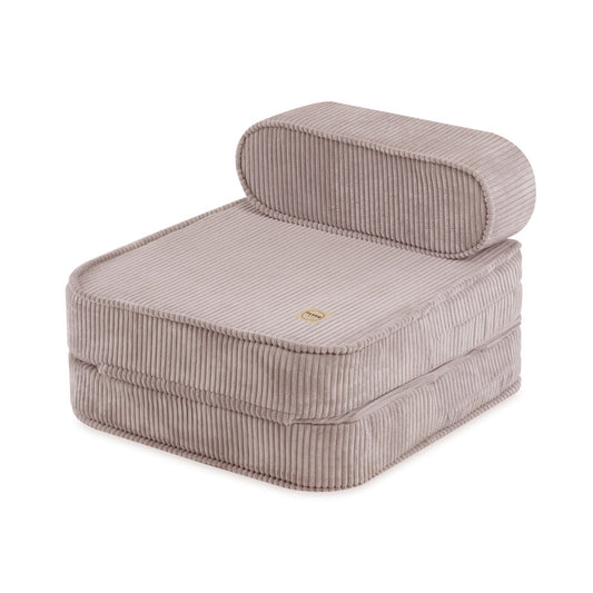 Plush Nest mini-legesofa med liggefunktion, 150x60x25 cm, beige fløjl