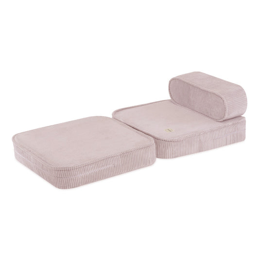Plush Nest mini-legesofa med liggefunktion – 150x60x25 cm, lyserød, premium fløjl