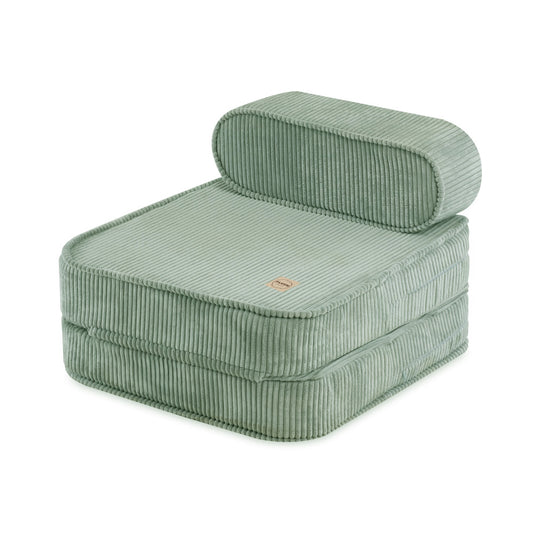 Plush Nest mini-legesofa med liggefunktion – 150x60x25 cm, grøn fløjl