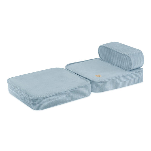 Plush Nest mini-legesofa med liggefunktion – 150x60x25 cm, blå fløjl