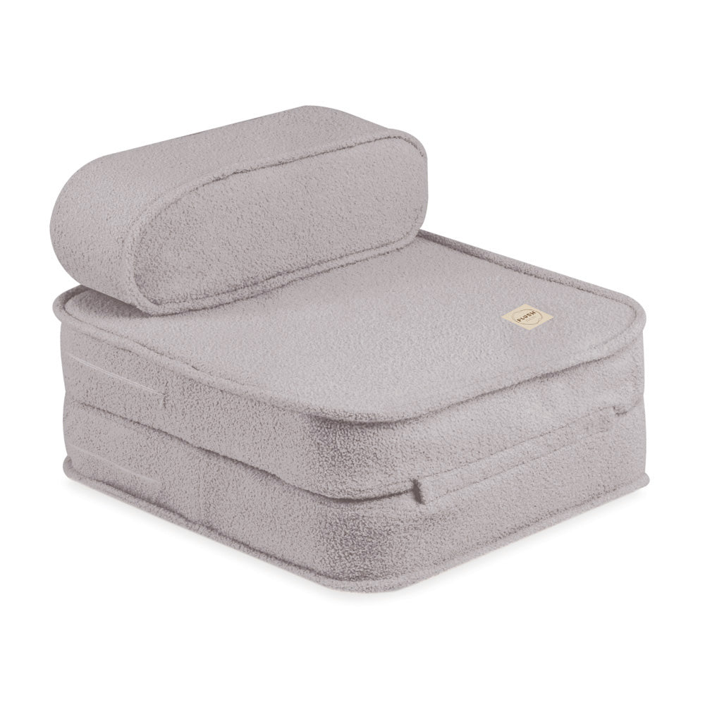 Plush Nest mini-legesofa til børn – 150x60x25 cm, Grå Lammeskindseffekt