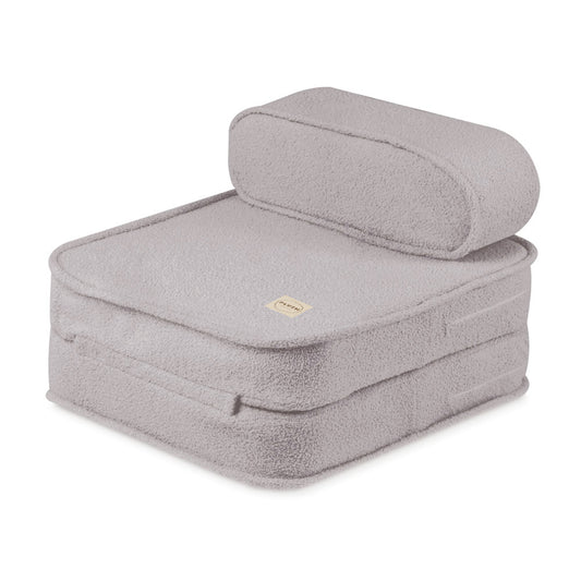 Plush Nest mini-legesofa til børn – 150x60x25 cm, Grå Lammeskindseffekt