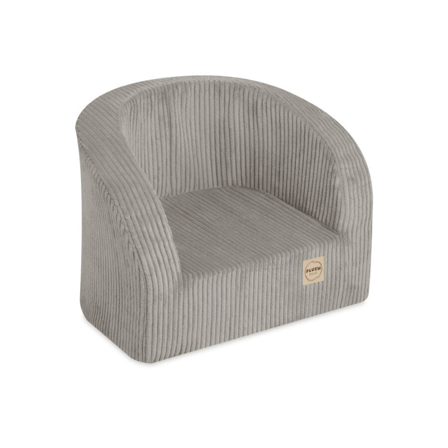 Plush Nest børnestol i beige – premium fløjl