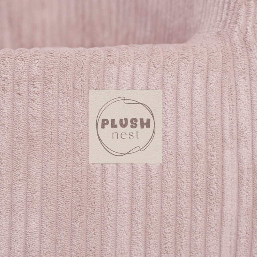 Plush Nest børnestol i lyserød – premium fløjl