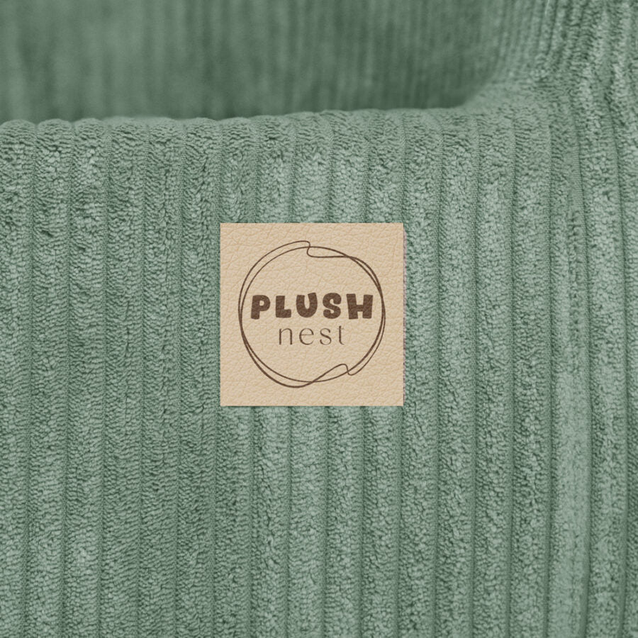 Plush Nest børnestol i grøn – premium fløjl