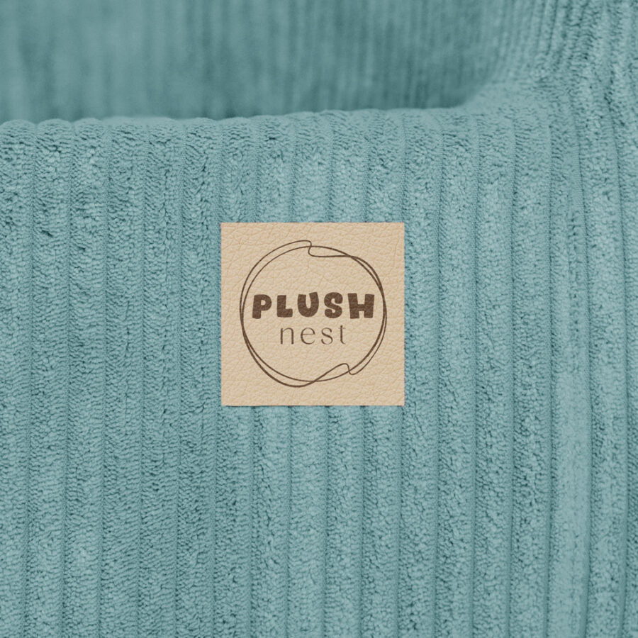 Plush Nest børnestol i blå – premium fløjl