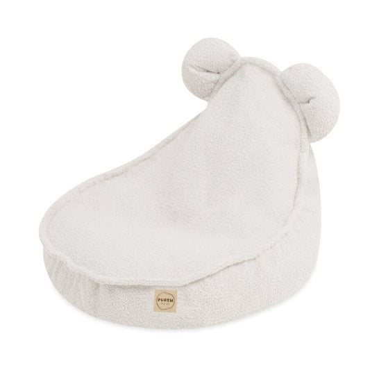 Plush Nest Huggy Bear sækkestol – cream teddy med ører