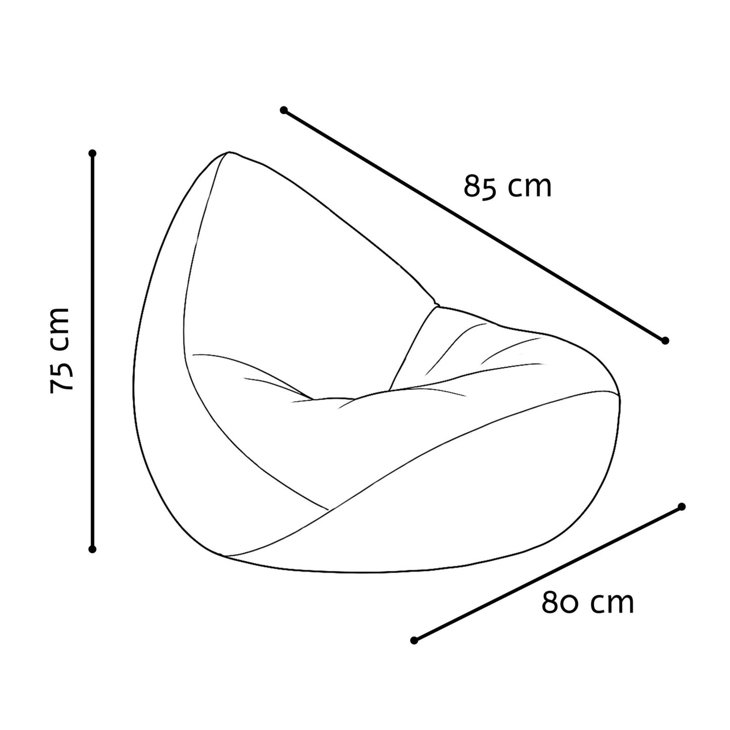 Plush Nest Sako sækkestol til børn – grå, Puffy Lamell