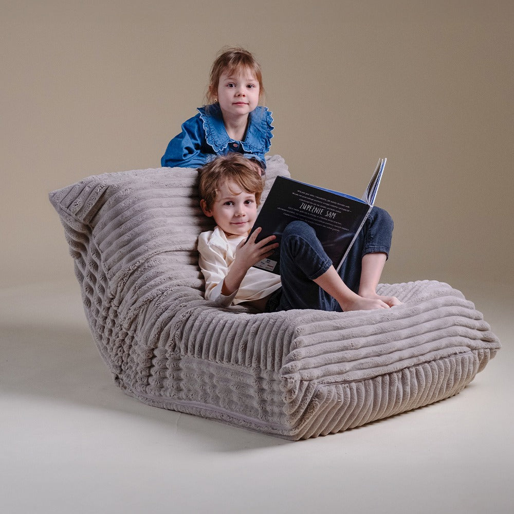 Plush Nest MOONI ergonomisk lænestol til børn – beige, Puffy Lamell
