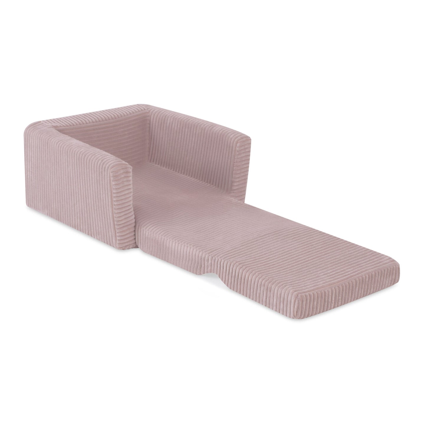 Plush Nest Cubie foldbar lænestol til børn i premium fløjl – lyserød