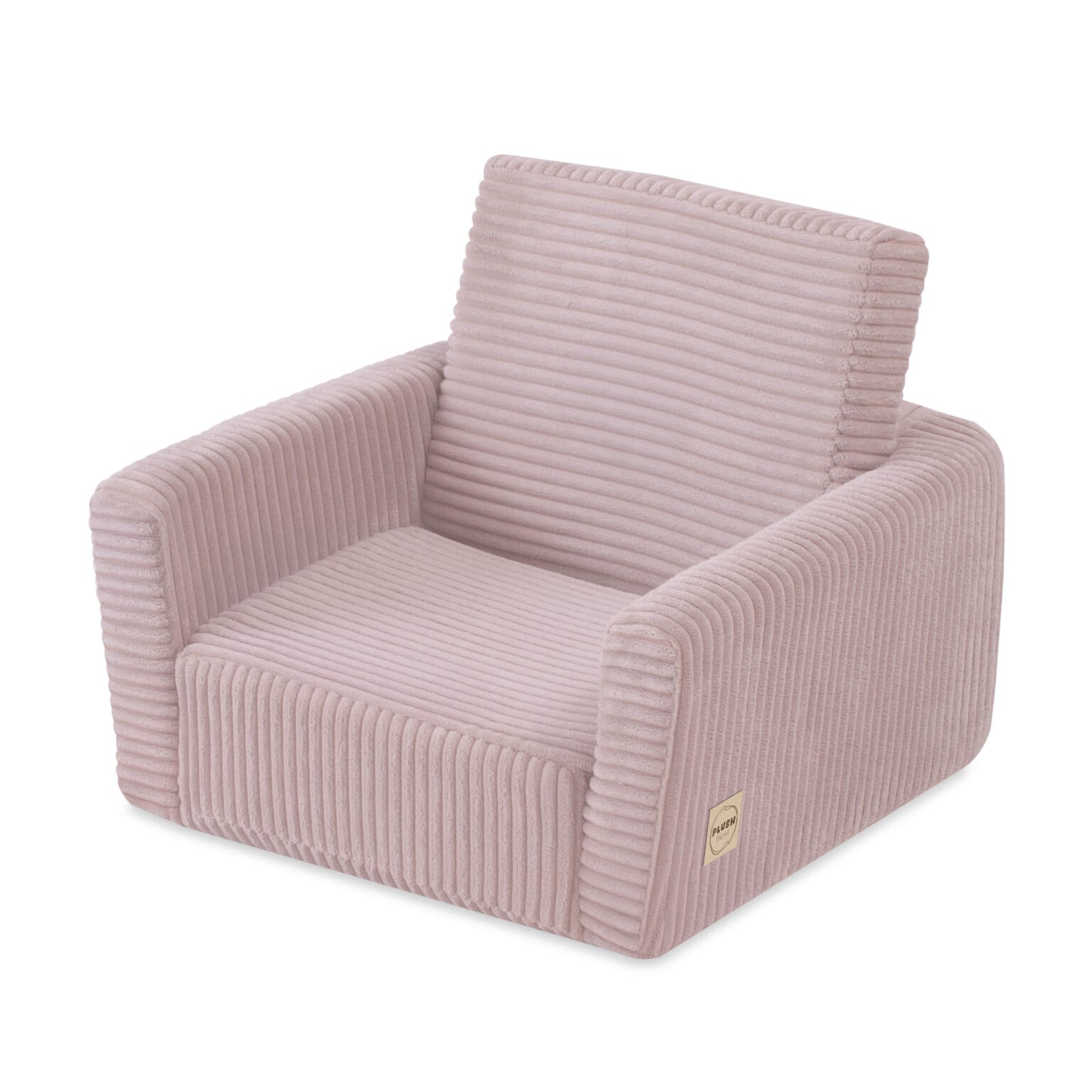 Plush Nest Cubie foldbar lænestol til børn i premium fløjl – lyserød