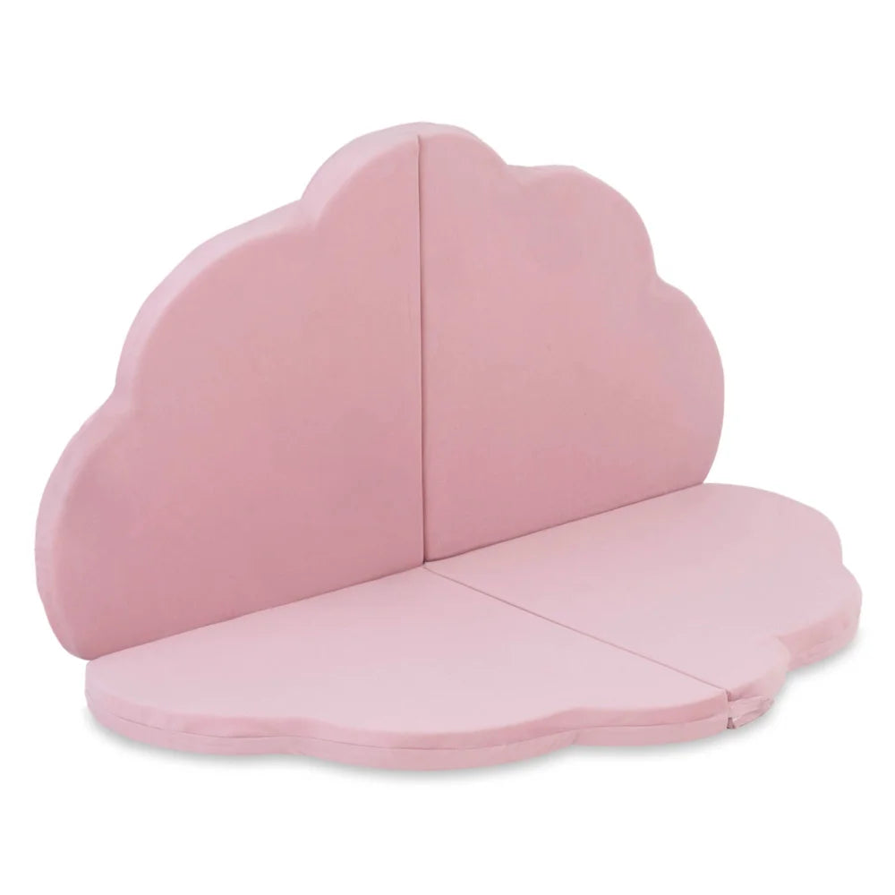 Plush Nest blomsterformet legemåtte “Flower Paradise” – lyserød (120x120x5 cm, velour)