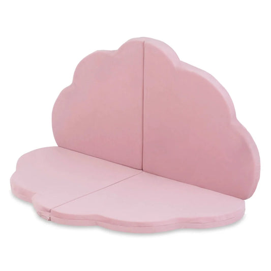 Plush Nest blomsterformet legemåtte “Flower Paradise” – lyserød (120x120x5 cm, velour)