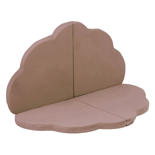Plush Nest blomsterformet legemåtte “Flower Paradise” – guld/beige (120x120x5 cm, velour)