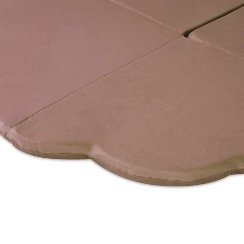 Plush Nest blomsterformet legemåtte “Flower Paradise” – guld/beige (120x120x5 cm, velour)