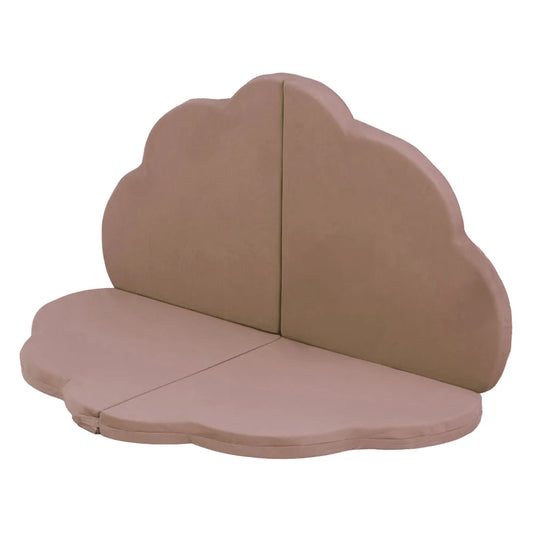 Plush Nest blomsterformet legemåtte “Flower Paradise” – guld/beige (160x160x5 cm, velour)
