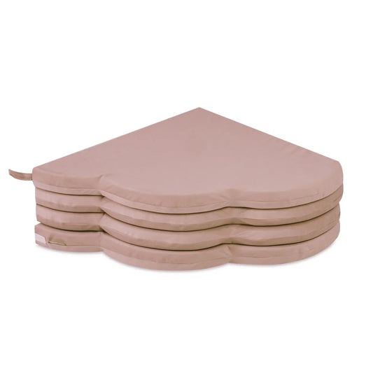 Plush Nest blomsterformet legemåtte “Flower Paradise” – guld/beige (160x160x5 cm, velour)