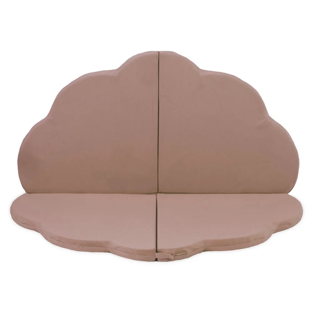 Plush Nest blomsterformet legemåtte “Flower Paradise” – guld/beige (160x160x5 cm, velour)