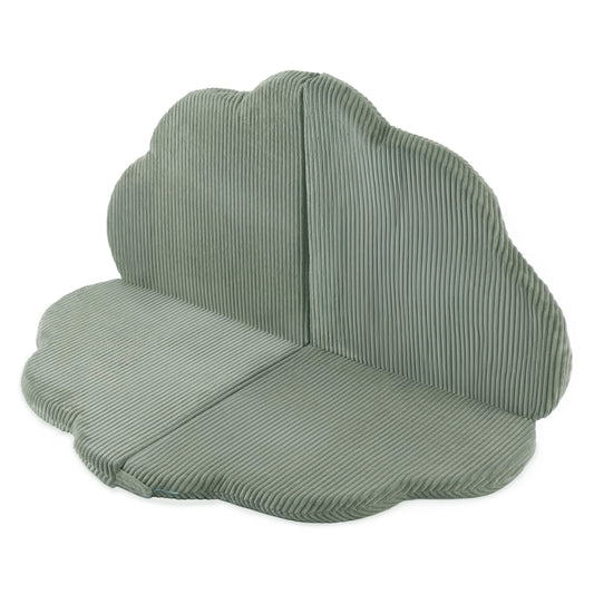 Plush Nest blomsterformet legemåtte “Fluffy Flower” – grøn (115x115x5 cm, premium fløjl)