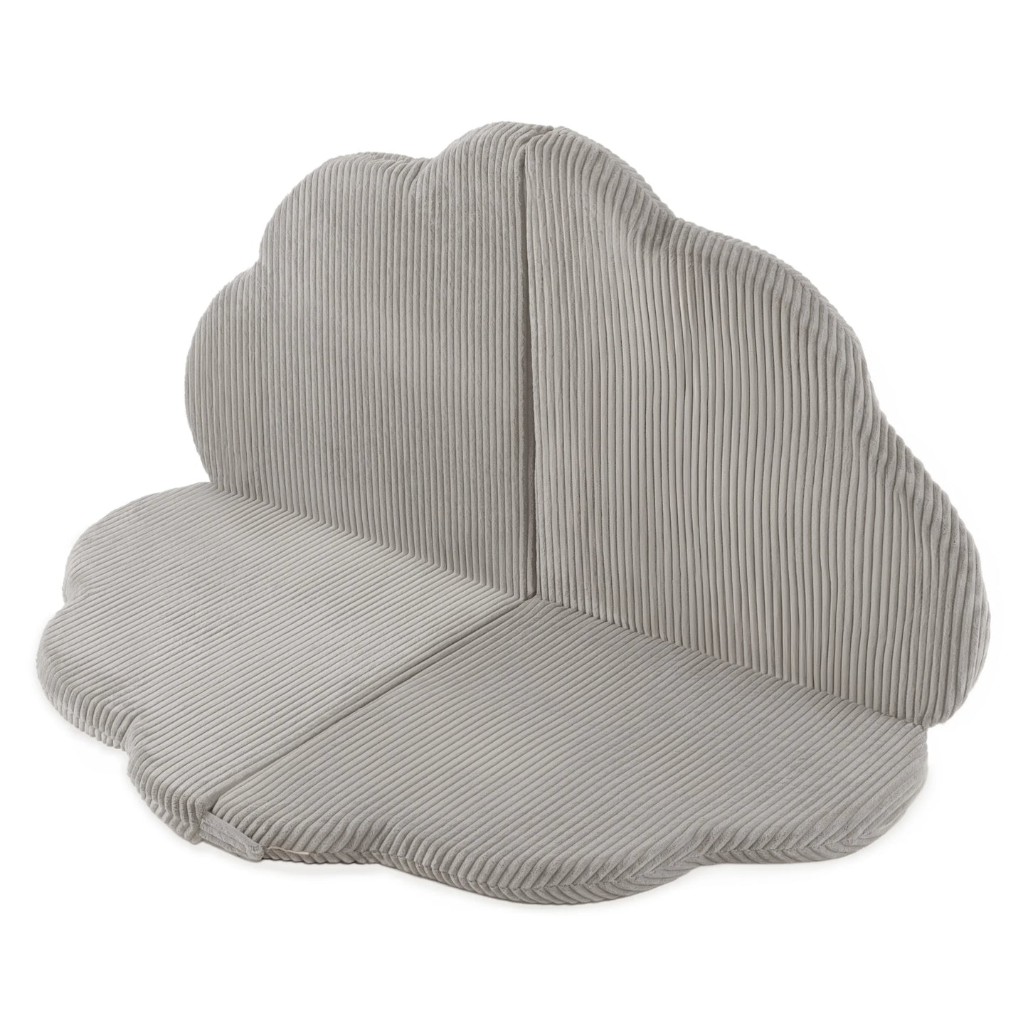 Plush Nest blomsterformet legemåtte “Fluffy Flower” – beige (115x115x5 cm, premium fløjl)