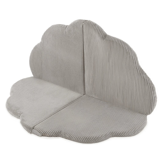 Plush Nest blomsterformet legemåtte “Fluffy Flower” – beige (115x115x5 cm, premium fløjl)
