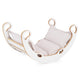 Plush Nest klatrebue XS Mini Rocker 2-i-1 med pude, lys beige/hvid – Wooden Play