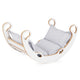 Plush Nest klatrebue XS Mini Rocker 2-i-1 med pude, lys grå/hvid – Wooden Play