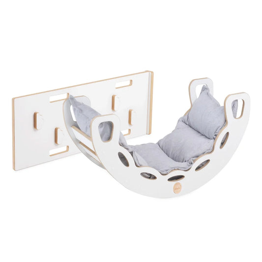 Plush Nest lille klatrebue 4-i-1 med rutsjebane/klatrevæg og pude – flere farver