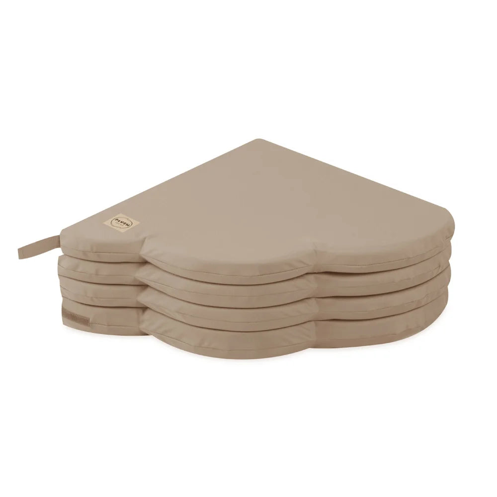 Plush Nest blomsterformet legemåtte til udendørs brug – beige (115x115x5 cm, vandtæt)