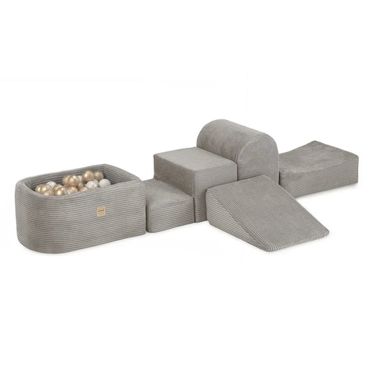 Plush Nest tumlesæt med 4 dele og lille boldbassin – Beige, premium fløjl