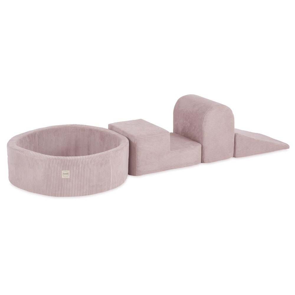 Plush Nest tumlesæt med 3 dele og stort boldbassin – light pink, premium corduroy