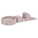 Plush Nest tumlesæt med 3 dele og stort boldbassin – light pink, premium corduroy